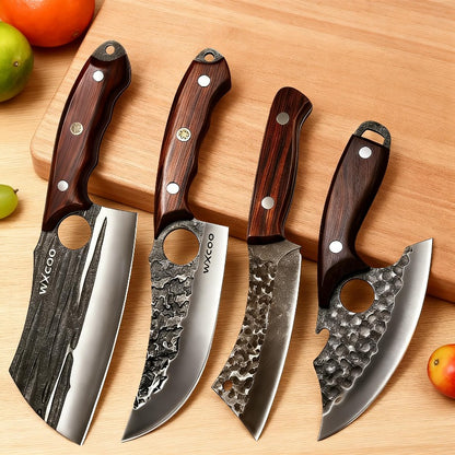 Stainless Steel Kitchen Knife Set 2/4pcs – Sharp Chef Boning Fruit Knives with Ergonomic Wood Handle for Home Cooking, Women's Kitchen Gift