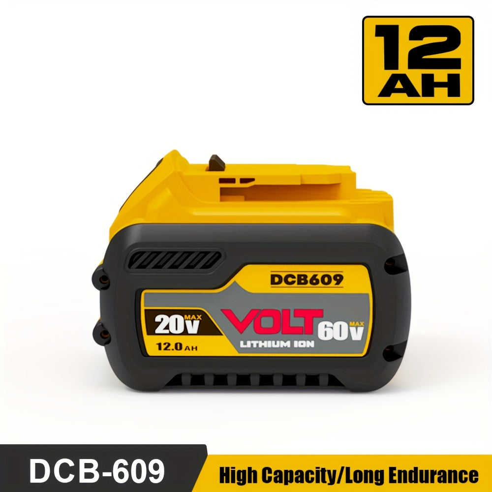 1PACK/2PACK/4PACK DCB609 60V/20V Replacement for DEWALT Battery 12.0AH, Works with for Dewalt 20V/60V Power Tools, Substitute for Dewalt 20V/60V Battery DCB609 DCB606 DCB612, Compatible with for Dewalt 20V 60V Battery Chargers