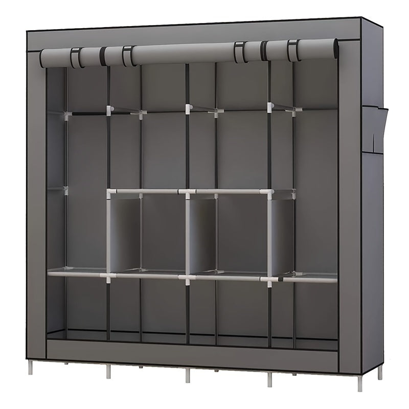 Portable Closet Large Wardrobe Closet Clothes Organizer With 6 Storage Shelves, 4 Hanging Sections 4 Side Pockets, Portable Closets