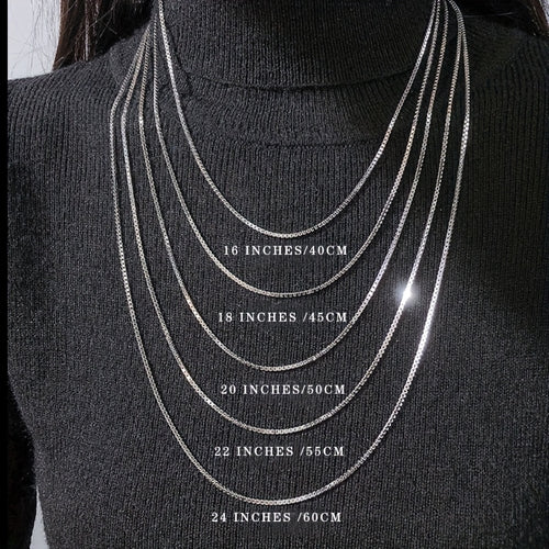 925 Sterling Silver Box Chain Necklace for Women - Hypoallergenic Minimalist Design, 16-24 Inch Adjustable Layering Necklace, Eternal Gift for Mother, Wife & Girlfriend