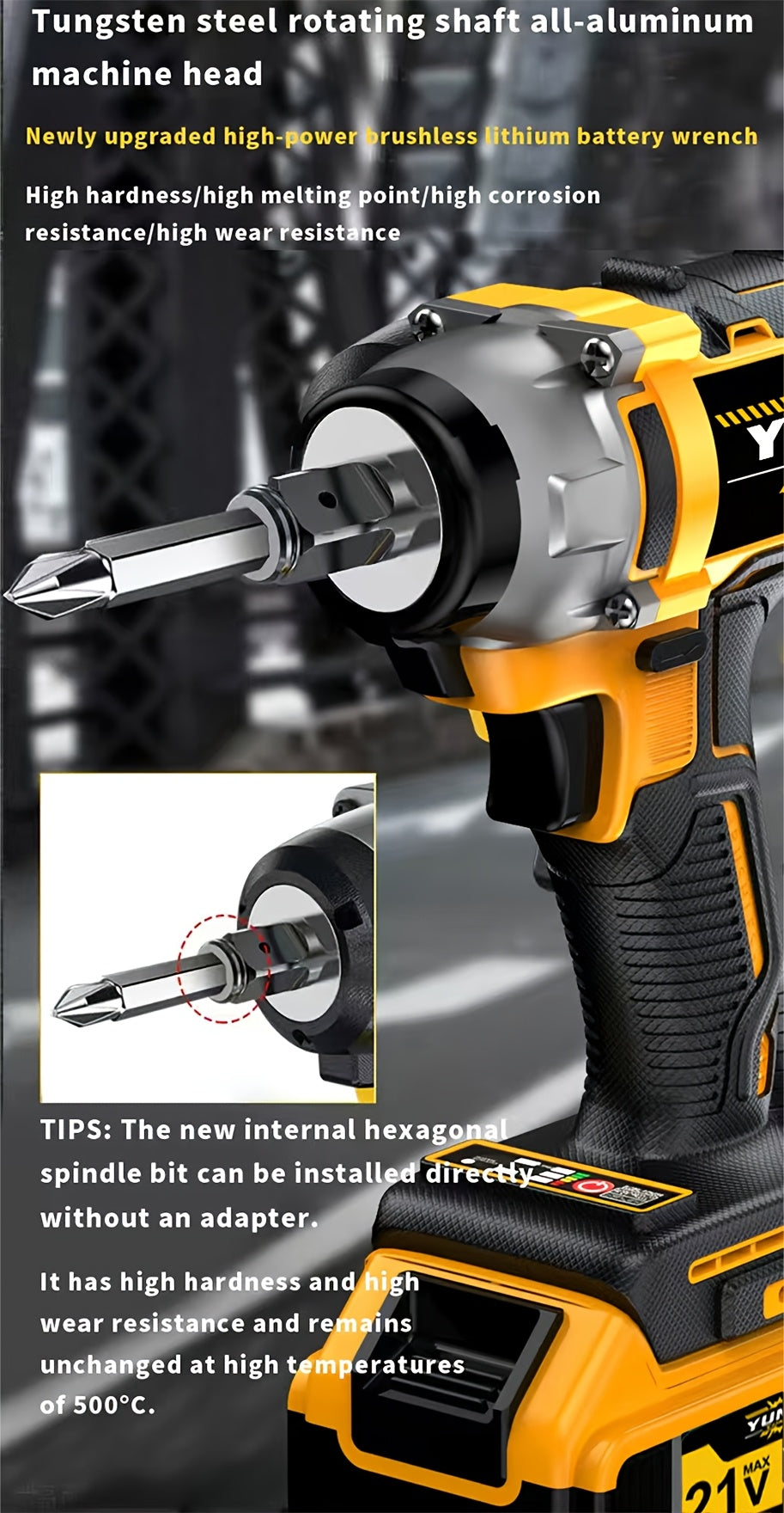 2026 New 21V Wireless Electric Impact Wrench, Equipped with Lithium Battery, Toolbox, Charger, Socket and Complete Accessories. Suitable for Cars and Families, Professional Mechanics, Men's and Fathers' Holiday Gifts for Hand Tools