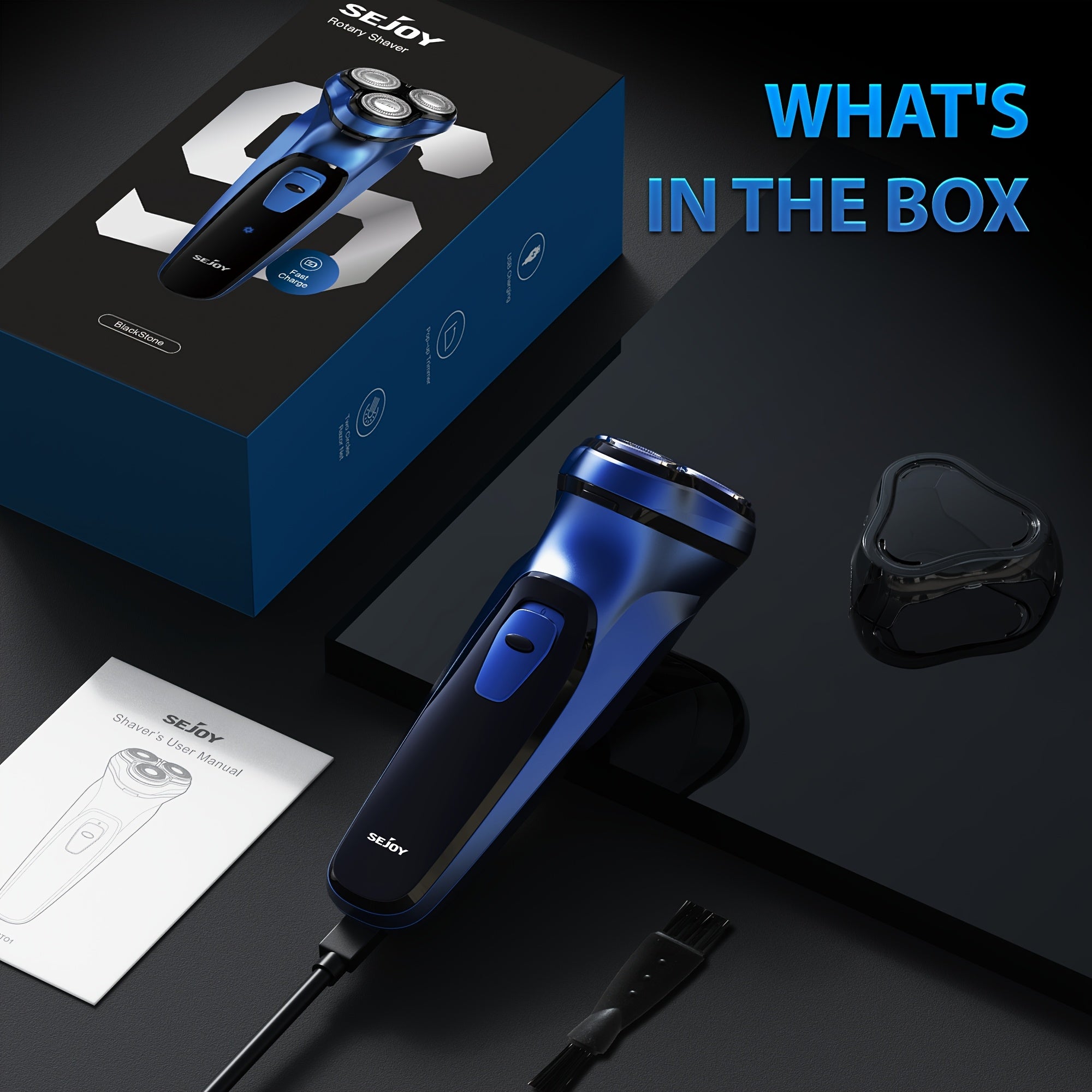 Cordless Electric Rotary Shaver for Men – Wet & Dry Use, Quick USB Charging, Gentle on Skin, Pop-Up Trimmer & Precision Blades – Ideal Gift for Him – ShopVora CA