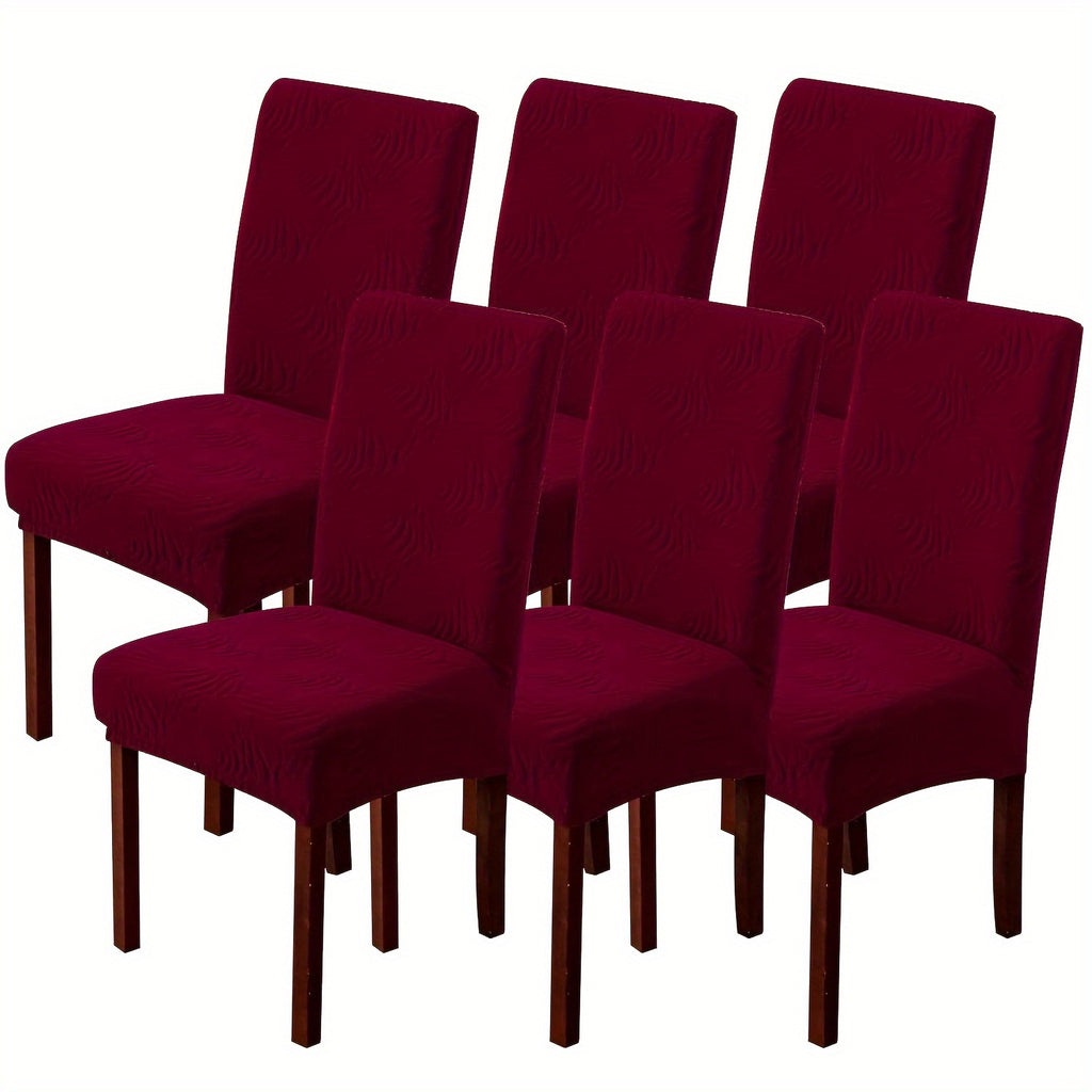4/6pcs Waterproof Chair Covers for Dining Room, Stretch Jacquard Dining Chair Slipcovers Removable Washable Chair Protector for Kitchen, Hotel, Restaurant