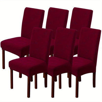 Waterproof Dining Chair Covers 4 or 6 Pack Stretch Jacquard Slipcovers - Removable Washable Chair Protector for Dining Room, Kitchen, Hotel & Restaurant