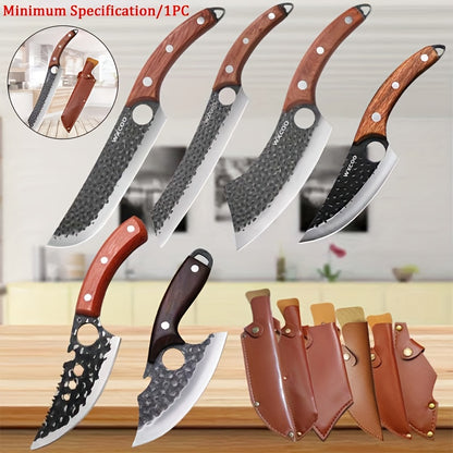 Stainless Steel Kitchen Knife Set with Wooden Handle – Handmade Sharp Chef Knife, Boning Knife, Meat Cleaver & Multipurpose Blade for Home Cooking, BBQ & Outdoor Use, 1–6 Piece Options Canada