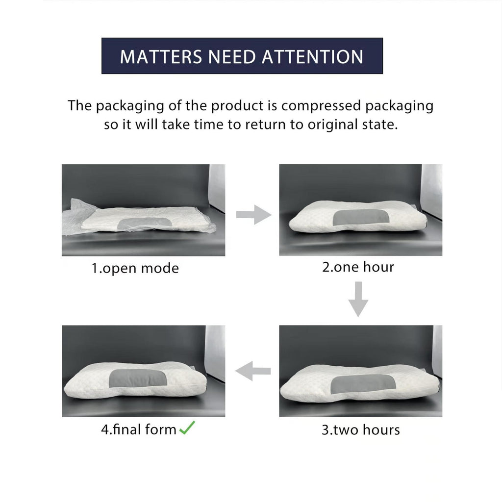 2pcs Massage Neck Pillows Adjustable Ergonomic Orthopedic Contour Support, High-Quality Pillow Core With Removable Zippered Cover, All-Season Sleeping Comfort, Neck And Shoulder Massager, Modern Pillow Design, Breathable Fabric