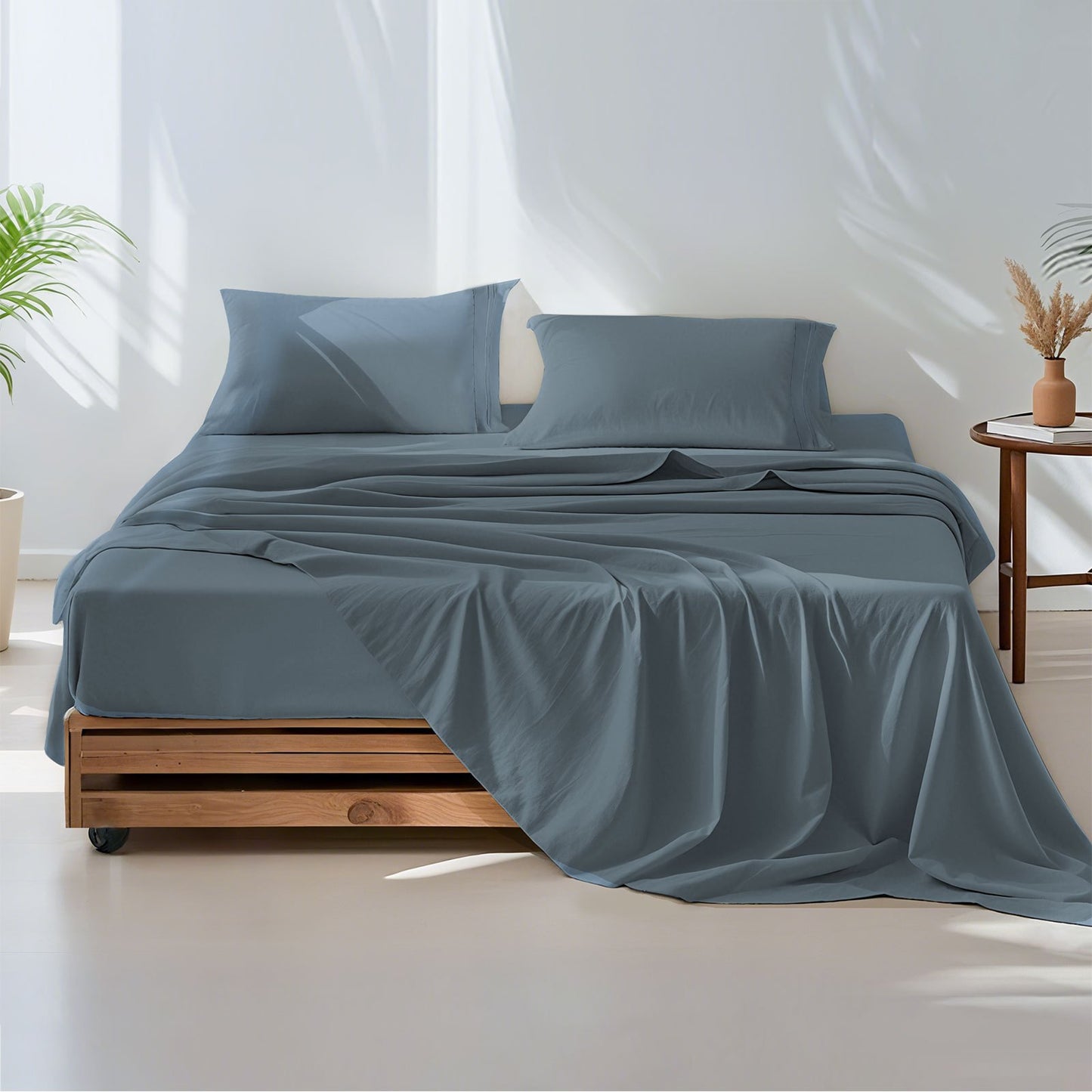 14-Inch Deep Pocket Bed Sheet Set – Lightweight Breathable Cooling, Wrinkle & Fade Resistant, Hotel Luxury Bedding, 3/4-Piece with Pillowcase, Flat & Fitted Sheet, Twin Full Queen King | ShopVora CA