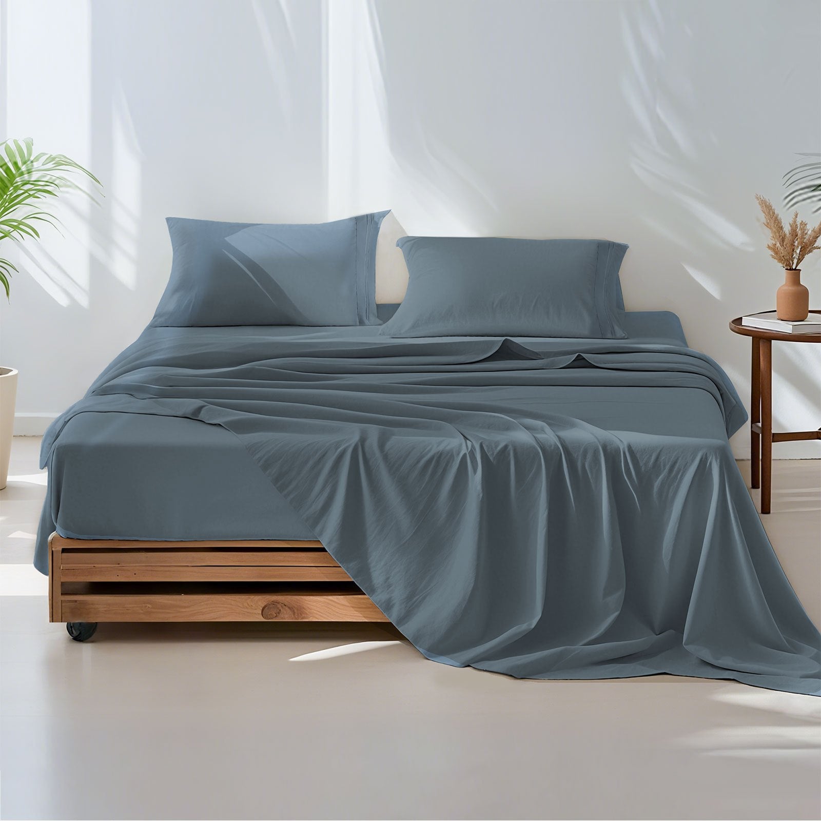 3/4pcs 14 Inch Deep Pocket Sheet Set – Lightweight, Breathable and Cooling – Wrinkle and Fade Resistant, Hotel Luxury–Ideal for Home, Dorms and Cool Summer Nights – Great Fall Winter Gift – Pillowcase, Flat Sheet, Fitted Sheet, Twin Full Queen King