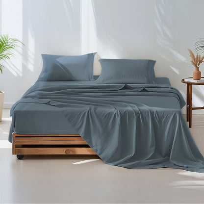 14-Inch Deep Pocket Bed Sheet Set – Lightweight Breathable Cooling, Wrinkle & Fade Resistant, Hotel Luxury Bedding, 3/4-Piece with Pillowcase, Flat & Fitted Sheet, Twin Full Queen King | ShopVora CA