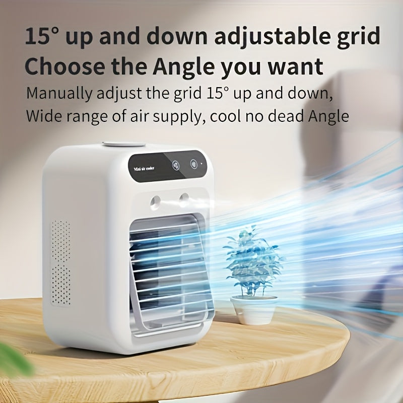Portable Mini Personal Air Cooler 1800mAh Rechargeable – Compact Desk Fan for Dorm, Office & Travel, Low Voltage Lightweight Battery Operated Cooling Fan