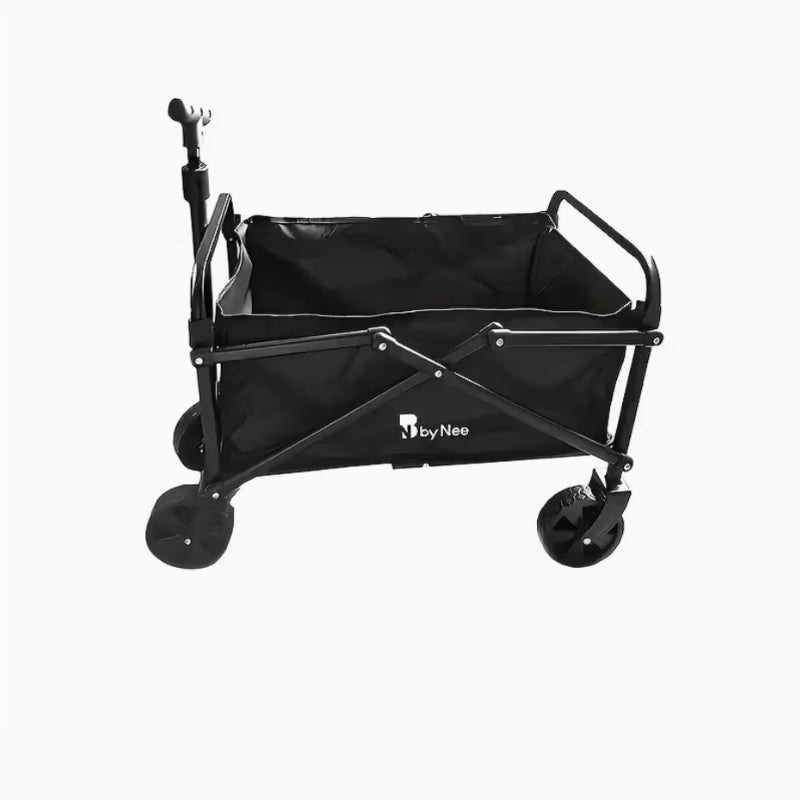680LBS Heavy Duty All-Terrain Folding Utility Cart – 155L Large Capacity Collapsible Wagon with 360° Swivel Wheels & Adjustable Handle for Camping, Yard, Gardening, Sports & Shopping – Black