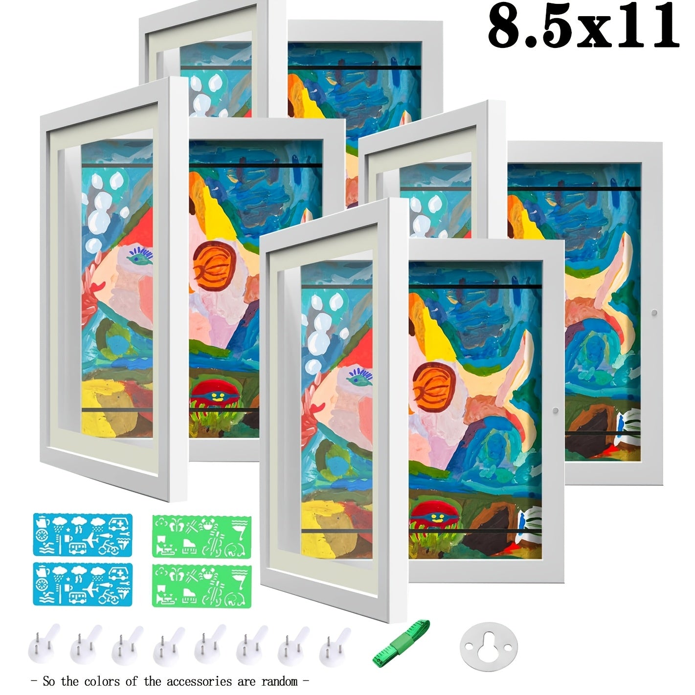 Kids Art Frames Front Opening Changeable – Children Artwork Storage Display Frame Holds 50 Pieces for Wall, Set of 2 or 4 (Drawings, Crafts & Art Projects)