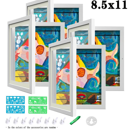Kids Art Frames Front Opening Changeable – Children Artwork Storage Display Frame Holds 50 Pieces for Wall, Set of 2 or 4 (Drawings, Crafts & Art Projects)