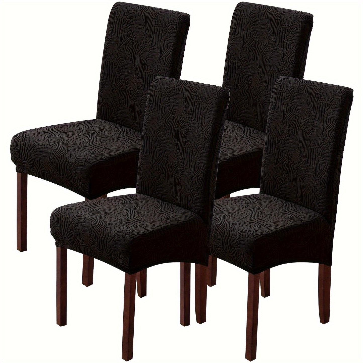 Waterproof Dining Chair Covers 4 or 6 Pack Stretch Jacquard Slipcovers - Removable Washable Chair Protector for Dining Room, Kitchen, Hotel & Restaurant