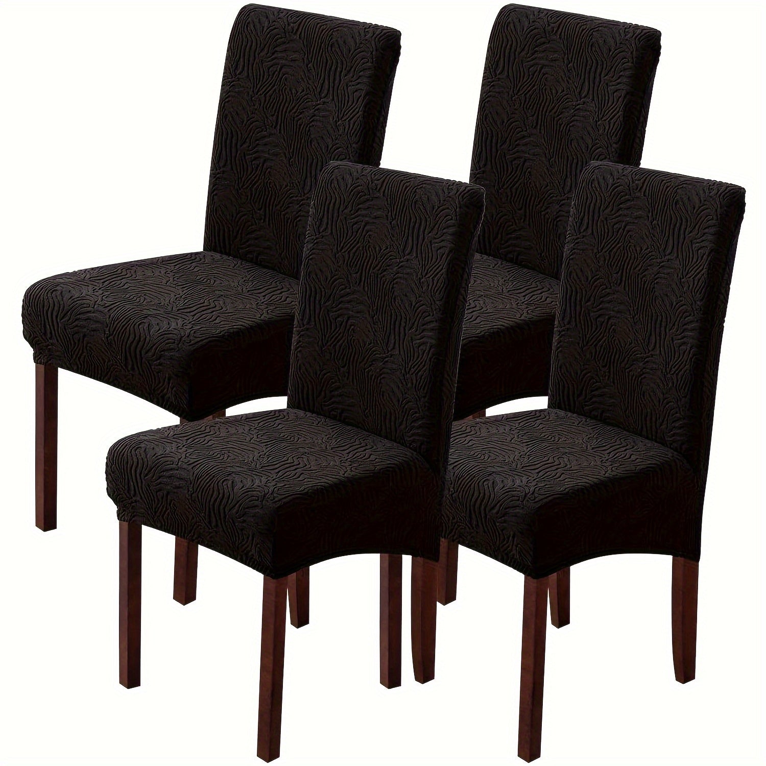 Waterproof Dining Chair Covers 4 or 6 Pack Stretch Jacquard Slipcovers - Removable Washable Chair Protector for Dining Room, Kitchen, Hotel & Restaurant
