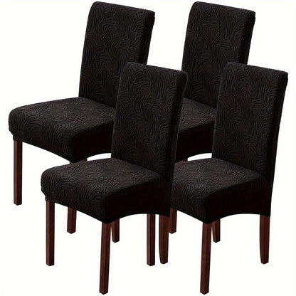 Waterproof Dining Chair Covers 4 or 6 Pack Stretch Jacquard Slipcovers - Removable Washable Chair Protector for Dining Room, Kitchen, Hotel & Restaurant