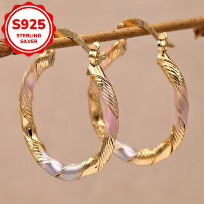 S925 Sterling Silver Bohemian Hoop Earrings for Women – Vintage Twisted Round Earrings for Casual Wear, Weddings, Parties & Birthday Gifts | ShopVora CA