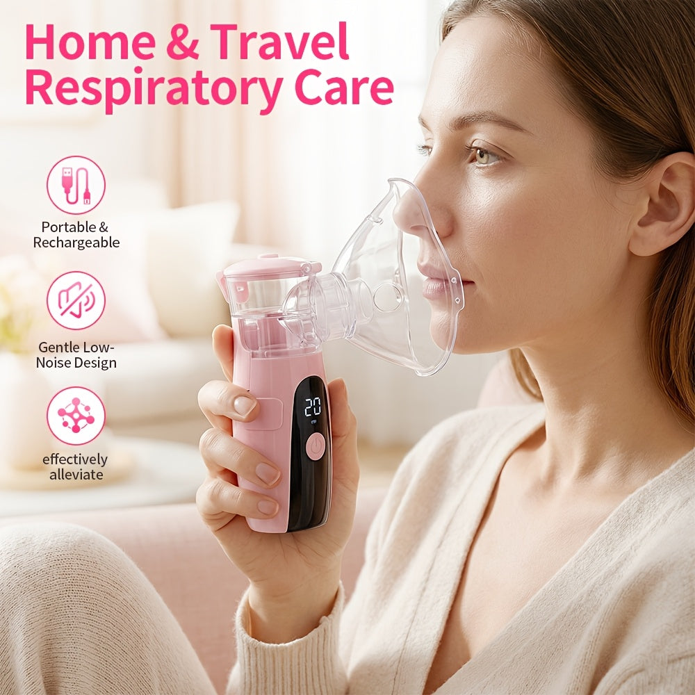 Portable Mesh Nebulizer Inhaler – Handheld Soundwave Technology, Silent Operation, USB Powered, Easy-Clean System, Compact Travel-Friendly for Adults & Kids, Respiratory Care at Home | ShopVora CA