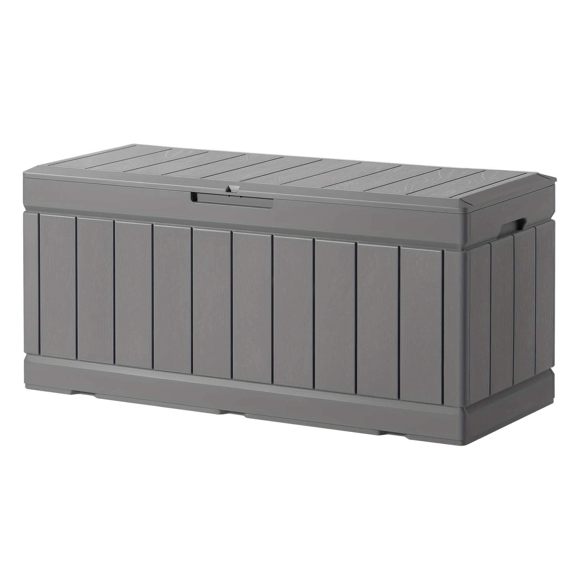 88 Gallon Resin Deck Box Outdoor Lockable Storage Box – Waterproof Large Cushion Storage Bench for Patio, Backyard, Pool Supplies & Sports Equipment