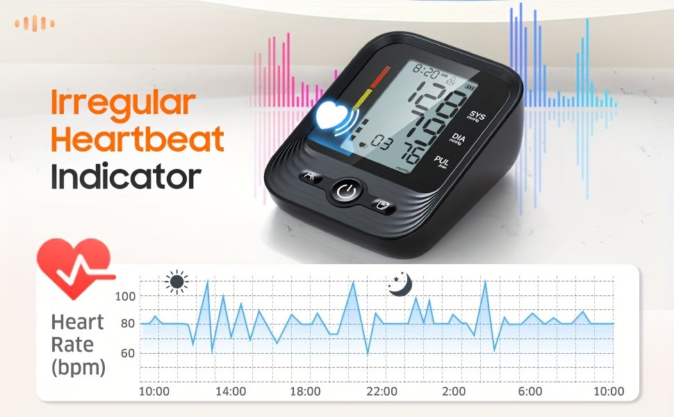 Automatic Upper Arm Blood Pressure Monitor with Heart Rate And Pulse Measurement, Adjustable Cuff (up to 16.54inch), Dual User Mode, 240 Memory Readings, Perfect for Home and Travel, Heart Rate Detection, Includes Batteries, Accurate Blood Pressure