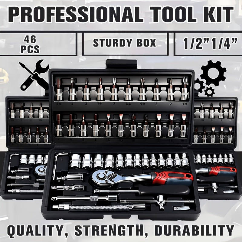 Car Maintenance Tool Set, Auto Repair Wrench, Multipurpose Ratchet Tool Set - Ratchet Torque Wrench And Screwdriver, Portable Vehicle And Bicycle Repair Tools, Ideal Gift for Mechanics And Mechanical DIY Enthusiasts, Mechanic Tool Set.