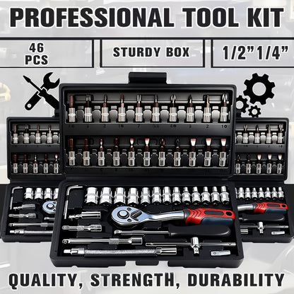 Portable Car & Bicycle Repair Ratchet Tool Set – Multipurpose Ratchet Torque Wrench & Screwdriver Kit for Auto Maintenance, Vehicle & Bike Repairs, Ideal Gift for Mechanics & DIY Enthusiasts