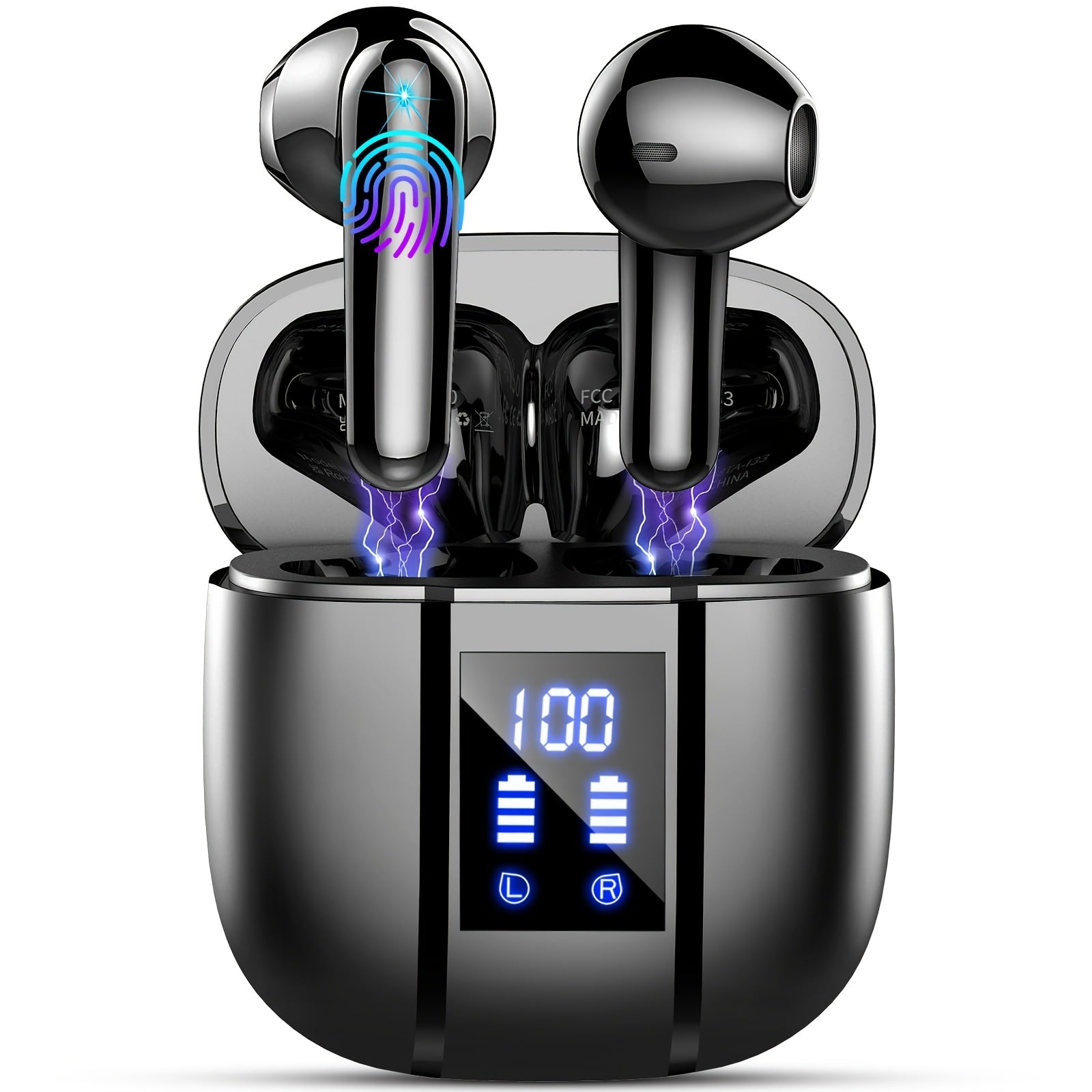 40H Wireless Earbuds with HiFi Stereo Deep Bass & 4 ENC Noise Cancelling Mic – In-Ear Bluetooth Earphones, LED Display, USB-C Charging, Mini Compact Design for Sport, Outdoor & Daily Use Canada