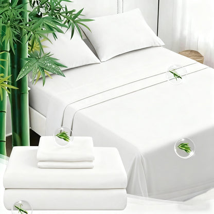 2100TC Bamboo Bed Sheet Set 3/4pcs – Ultra-Soft Breathable Cooling Sheets, Deep Pocket Up to 16", Perfect for Hot Sleepers – Luxury Hotel-Quality Bedding for Kids & Adults