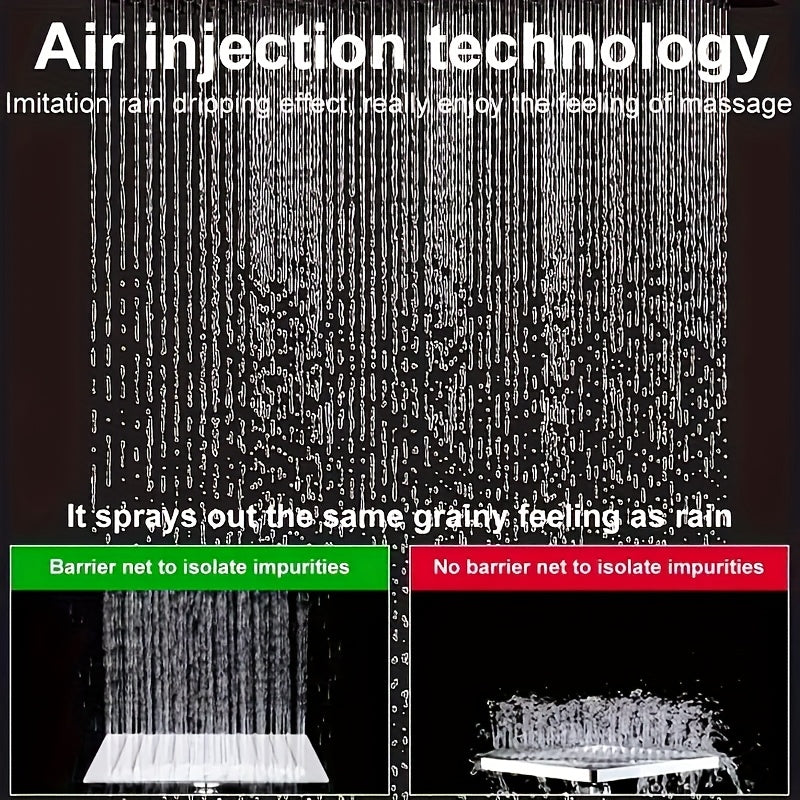 Shower Head, 8 Inch High Pressure Rainfall Shower Head/Handheld Shower Combo with 11 Inch Extension Arm, 5 Settings Adjustable Anti-leak Shower Head with Holder/Hose, Height/Angle Adjustable