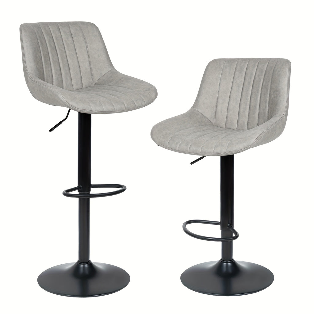 Transform Your Home Kitchen with Nalupatio'S Stylish 2pcs Adjustable Counter Height Swivel Bar Stools: Modern Design, Ergonomic Backs, High-Performance Fabric Seats - Perfect Island Chairs for Everyday Comfort