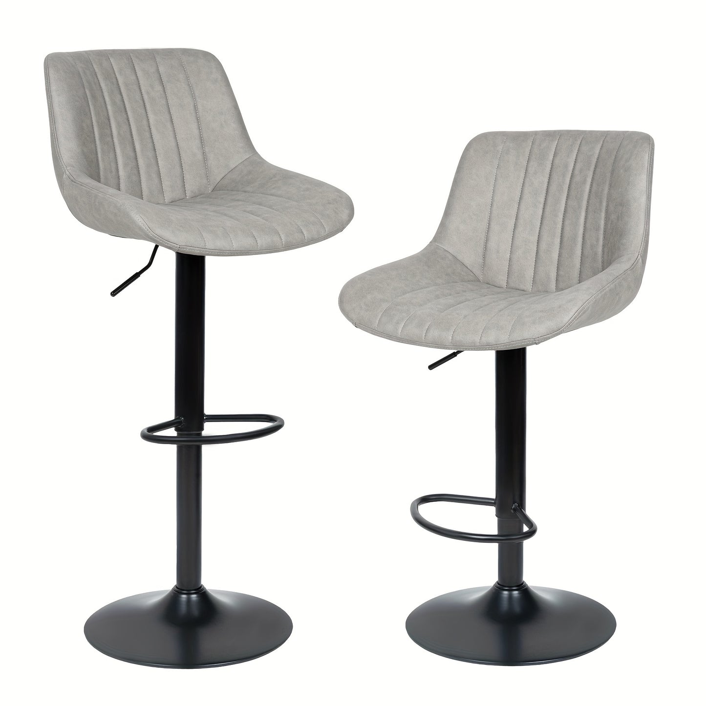Nalupatio Bar Stools Set of 2 Adjustable Counter Height Swivel Fabric Seat with Ergonomic Back Support - Modern Kitchen Island Chairs for Home & Dining Room, Canada
