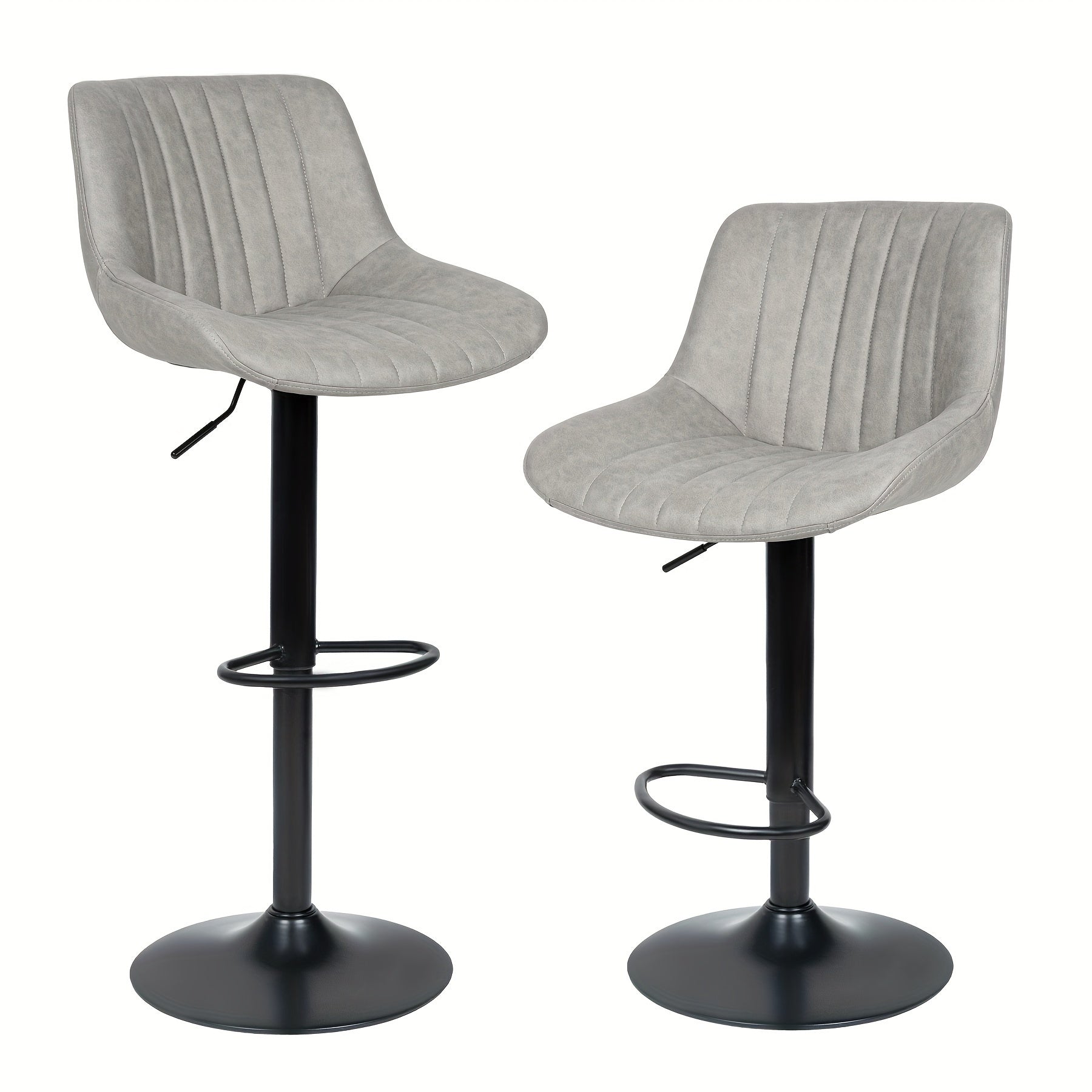 Transform Your Home Kitchen with Nalupatio'S Stylish 2pcs Adjustable Counter Height Swivel Bar Stools: Modern Design, Ergonomic Backs, High-Performance Fabric Seats - Perfect Island Chairs for Everyday Comfort