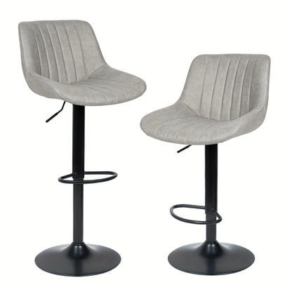 Nalupatio Bar Stools Set of 2 Adjustable Counter Height Swivel Fabric Seat with Ergonomic Back Support - Modern Kitchen Island Chairs for Home & Dining Room, Canada