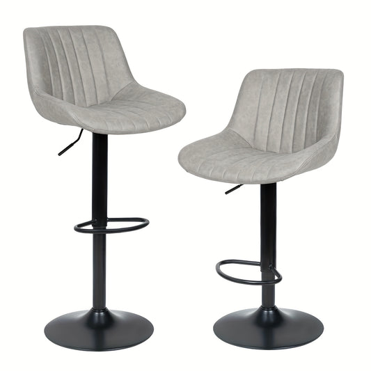 Transform Your Home Kitchen with Nalupatio'S Stylish 2pcs Adjustable Counter Height Swivel Bar Stools: Modern Design, Ergonomic Backs, High-Performance Fabric Seats - Perfect Island Chairs for Everyday Comfort