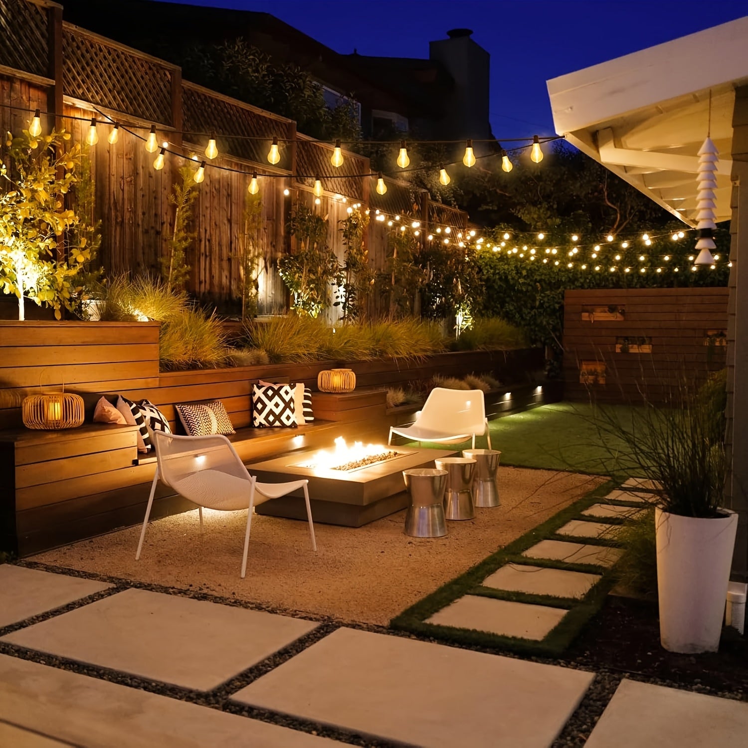 HYGX 50/100/150FT LED Outdoor String Lights, Patio Deck Lights With 20+1/40+2/60+2 ST38 Bulbs, Outside Hanging Lights Connectable For Garden, Porch, Patio, Balcony, Backyard, Party & Holiday Gift For Xmas Bistro, Halloween, Christmas Decoration