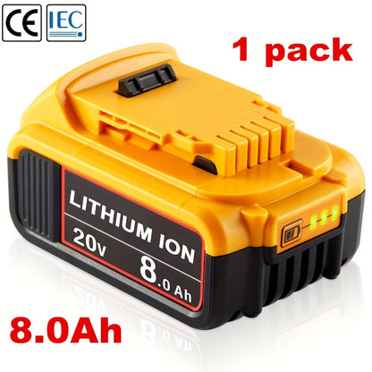 DeWalt 20V Max Replacement Battery 8.0Ah – Compatible DCB206 DCB204 DCB203 DCB201 DCB200 DCB207 DCB208, 3-LED Indicator, 500-Cycle Lithium-Ion, 1/2/4 Pack | Canada