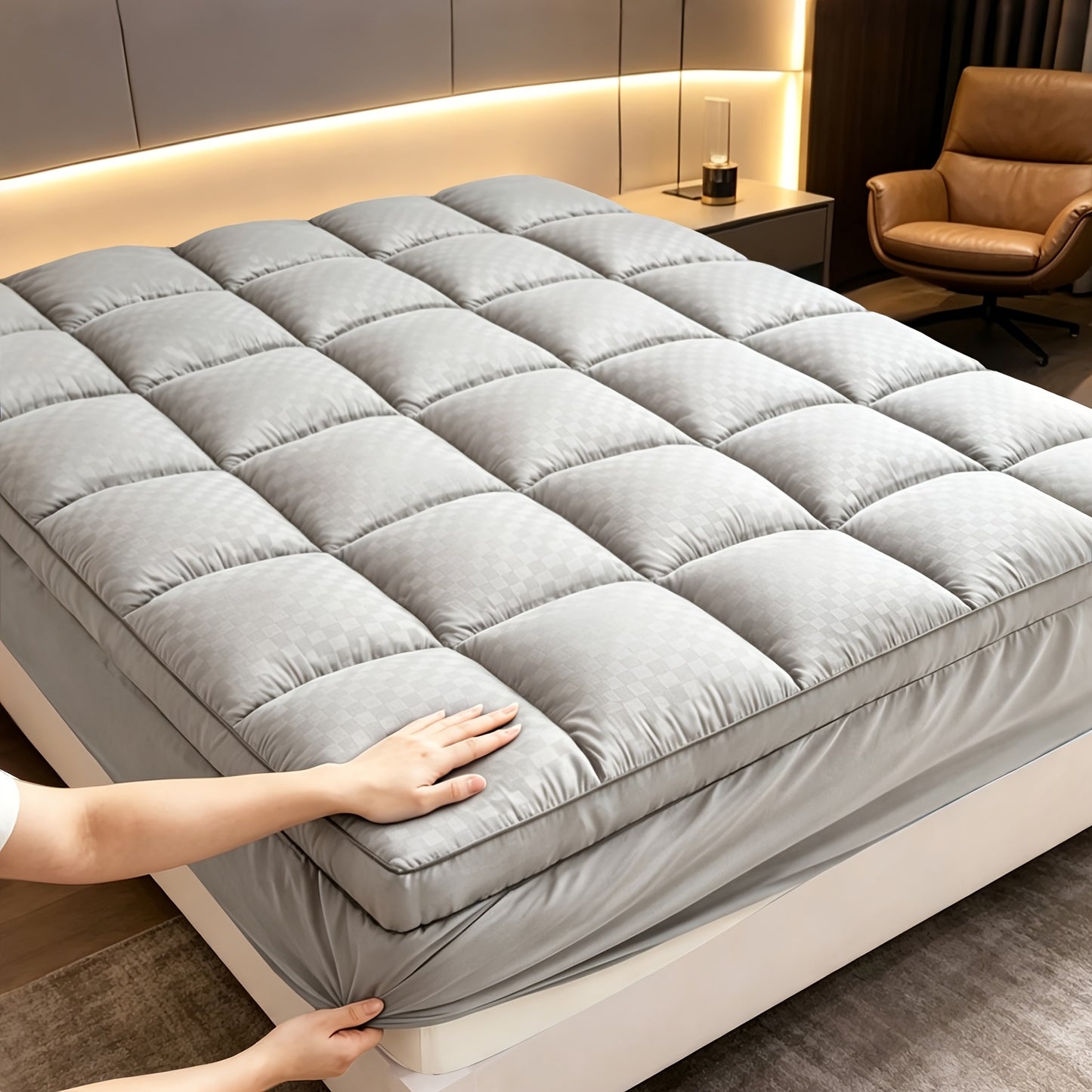 Deep Pocket Cooling Mattress Protector for Side & Back Sleepers – 8-21 Inch Fit, Breathable Pressure Relief & Spine Support, Machine Washable, Durable Fitted Mattress Cover for All Bed Frames & Sizes