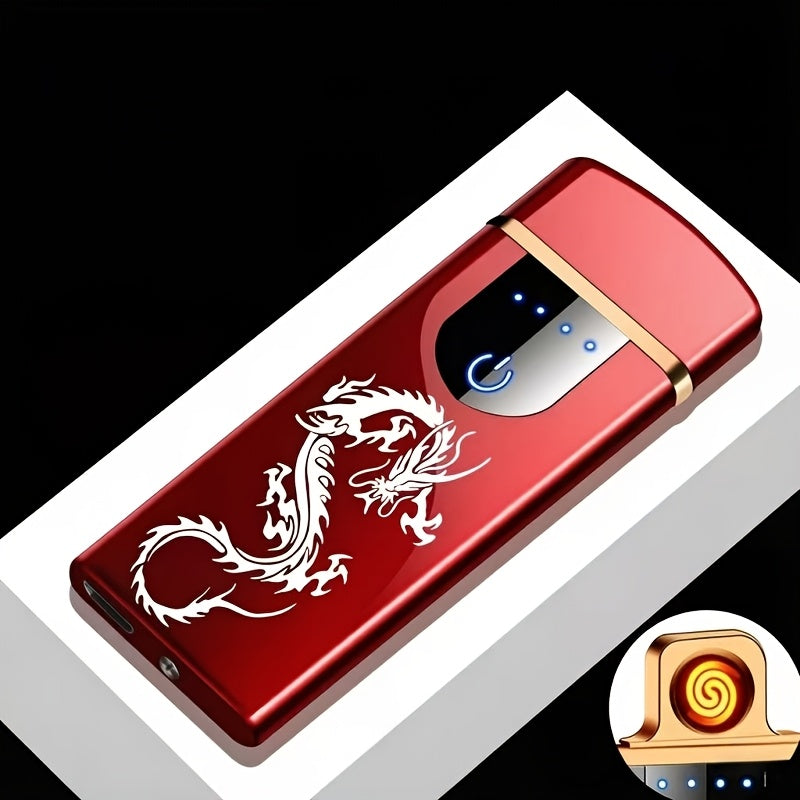 USB Rechargeable Flameless Lighter Smart Touch Screen with Gift Box – Cool Portable Double-Sided Ignition Electric Lighter, Multiple Colours & Patterns, Premium Gift for Men & Women Canada
