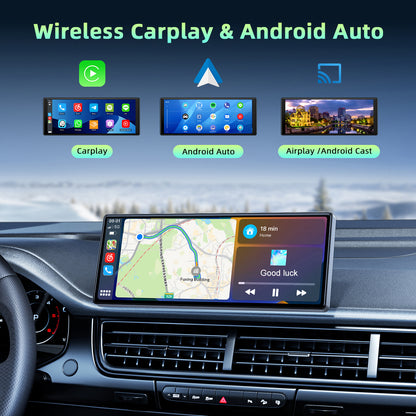 Portable Wireless CarPlay Screen for Car – 7"/9"/9.26" HD Display, Android Auto, GPS Navigation, Bluetooth, FM, AUX, AirPlay, Voice Control, Plug & Play for All Vehicles (Lamtto)