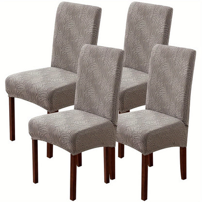 Waterproof Dining Chair Covers 4 or 6 Pack Stretch Jacquard Slipcovers - Removable Washable Chair Protector for Dining Room, Kitchen, Hotel & Restaurant