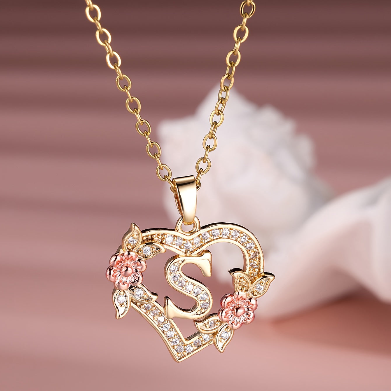 S925 Sterling Silver Heart Pendant Initial Letter Necklace for Women – Moissanite Sparkling, Personalized A-Z Name Jewelry, Birthday & Holiday Gift