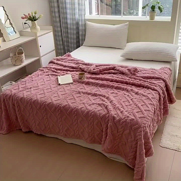 1pc Oversized Blanket 80 * 90in, Nap Blanket Air Conditioning Blanket Sofa Cover Blanket Office Outdoor Camping Gift Blanket Bed Blanket Bedroom Room Decoration, Suitable for All Seasons