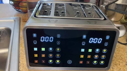 Toaster Oven 24-Slice Touch Screen with LCD Display – 6 Bread Types, 6 Browning Settings, Bagel Defrost Cancel, Stainless Steel Extra-Wide Countertop Toaster Oven for Canadian Kitchens