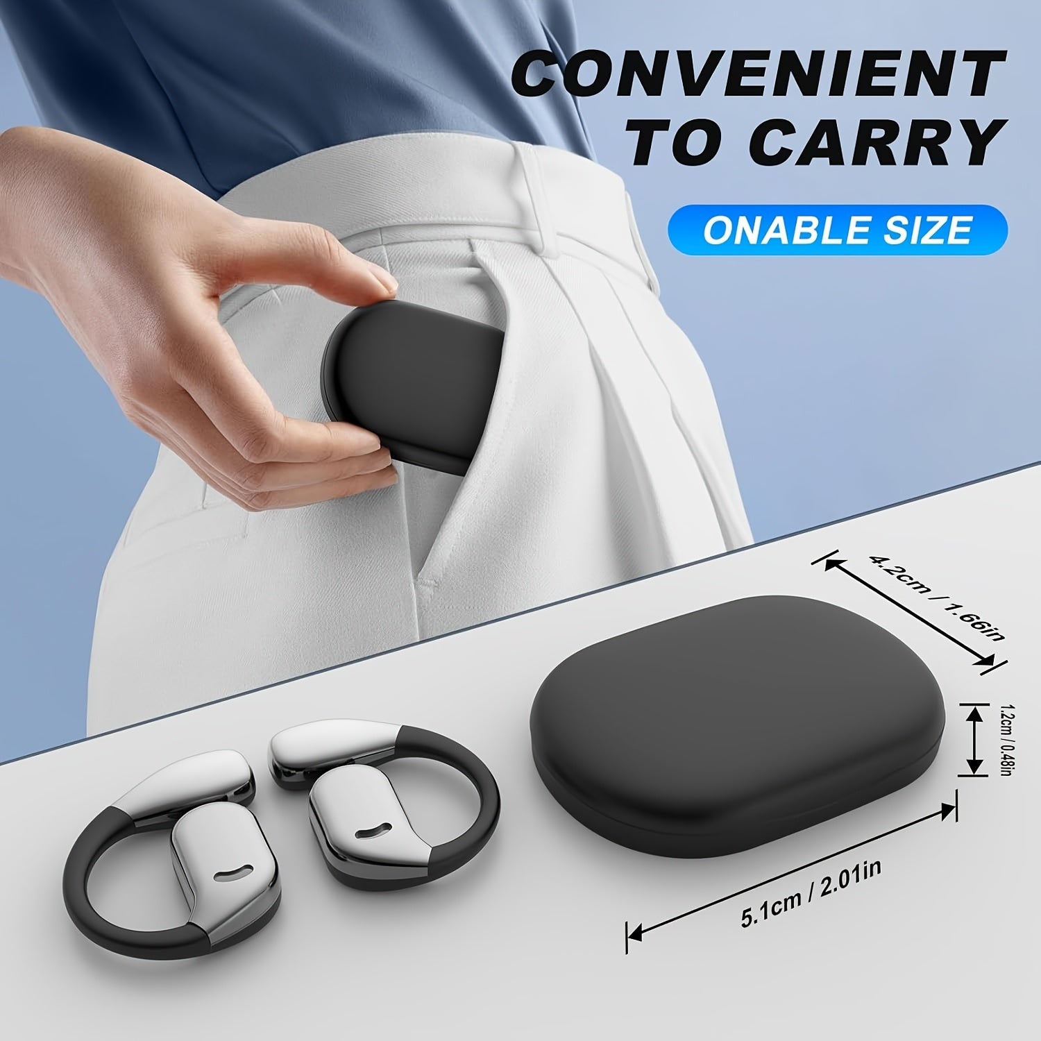 Wireless Open Ear Headphones Are Comfortable to Wear, Lightweight, Compact, And Portable for Travel. They Offer High-Definition Sound Quality, Long-Lasting Battery Life, And Enjoy a Music Journey