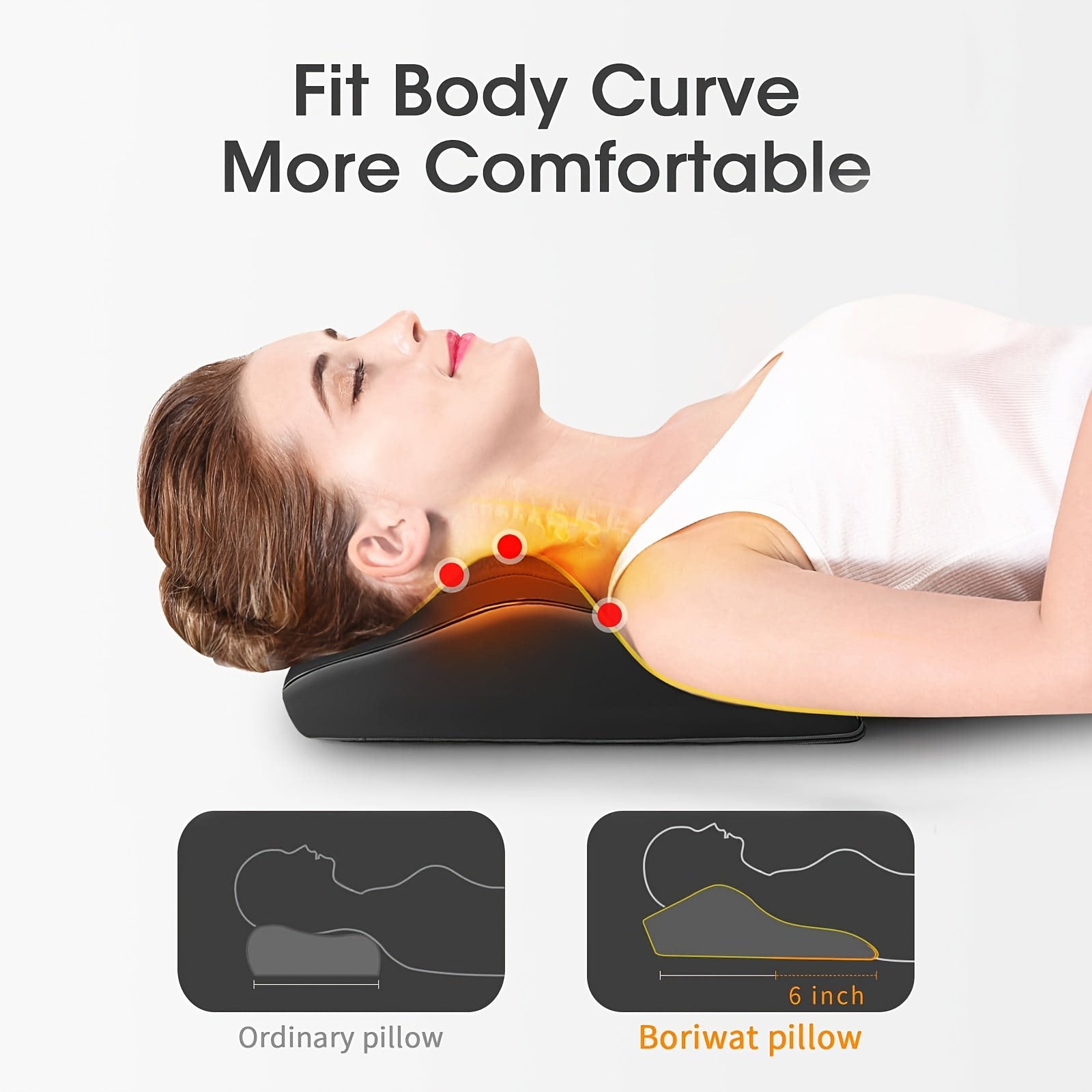 1pc, Shiatsu Neck And Shoulder Massager With Heat - Kneading, Rolling, And Vibrating Functions For Traps, Legs, And Body - Perfect Gift For Men And Women, Ideal For Home, Office, And Travel Use, The Best Mother'S Day Gift