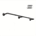72 Inch Metal Plant Hanging Rod with 3 Hooks - Wall Mount Indoor Hanging Plant Holder Bar for Window, Ceiling, Kitchen, Balcony & Living Room Garden Decor, Black