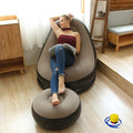 Portable Leisure Air Sofa, Fast Inflatable Lazy Sofa Chair with Home Air Pump And Footstool, Sturdy And Not Easy to Collapse, Can Be Used for Sleeping, Resting, Reading, Suitable for Living Room, Bedroom, Balcony And Other Indoor And Outdoor Places