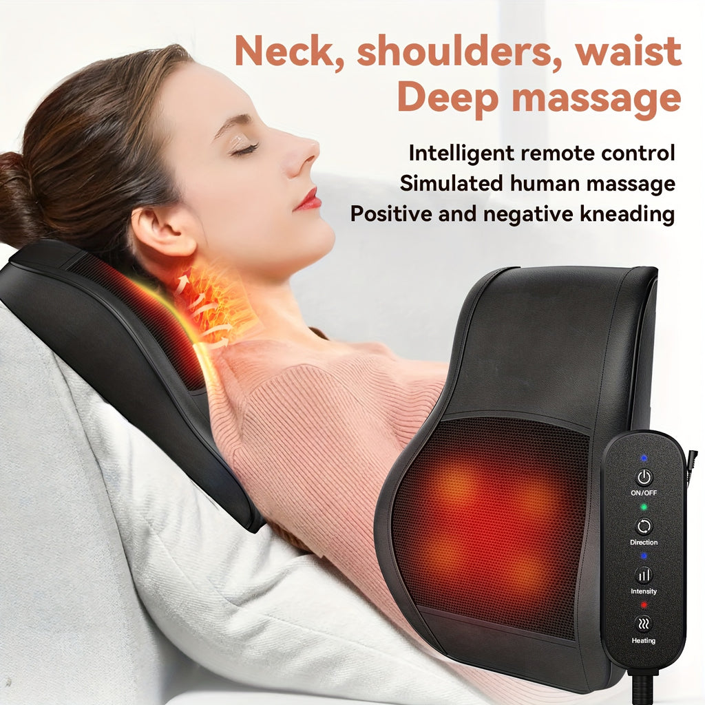 MASSTECK Shiatsu Back Massager with Heat, Deep Tissue for Neck, Shoulders And Back, 3 Massager Modes And 2 Heating Levels, 3D Kneading Massage for Body, Massager Gifts for Mom, Dad, Women