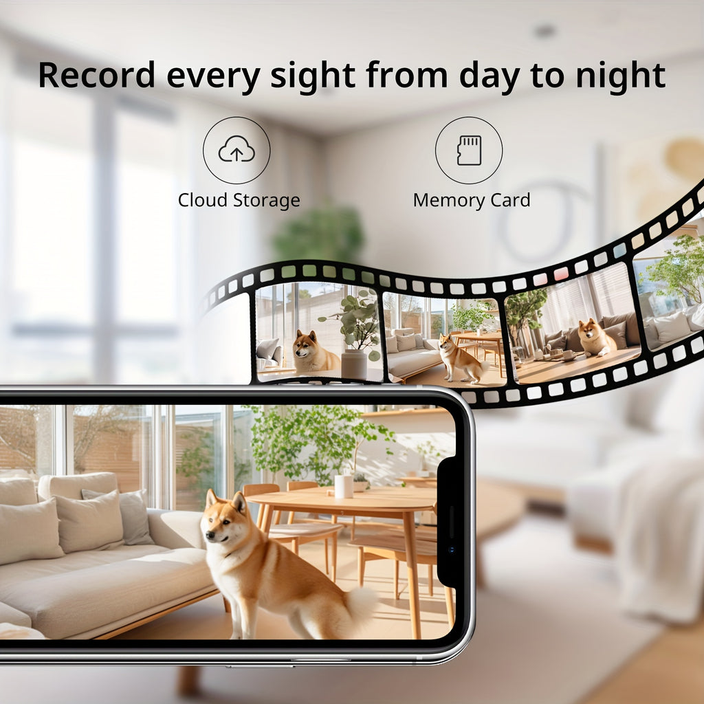 2pcs,BoyKeep 5g/2.4ghz WiFi smart camera, High-definition indoor safety monitor, special safety camera for babies and pets, 360° panoramic surveillance video, night vision, two-way calls, SD card and cloud storage
