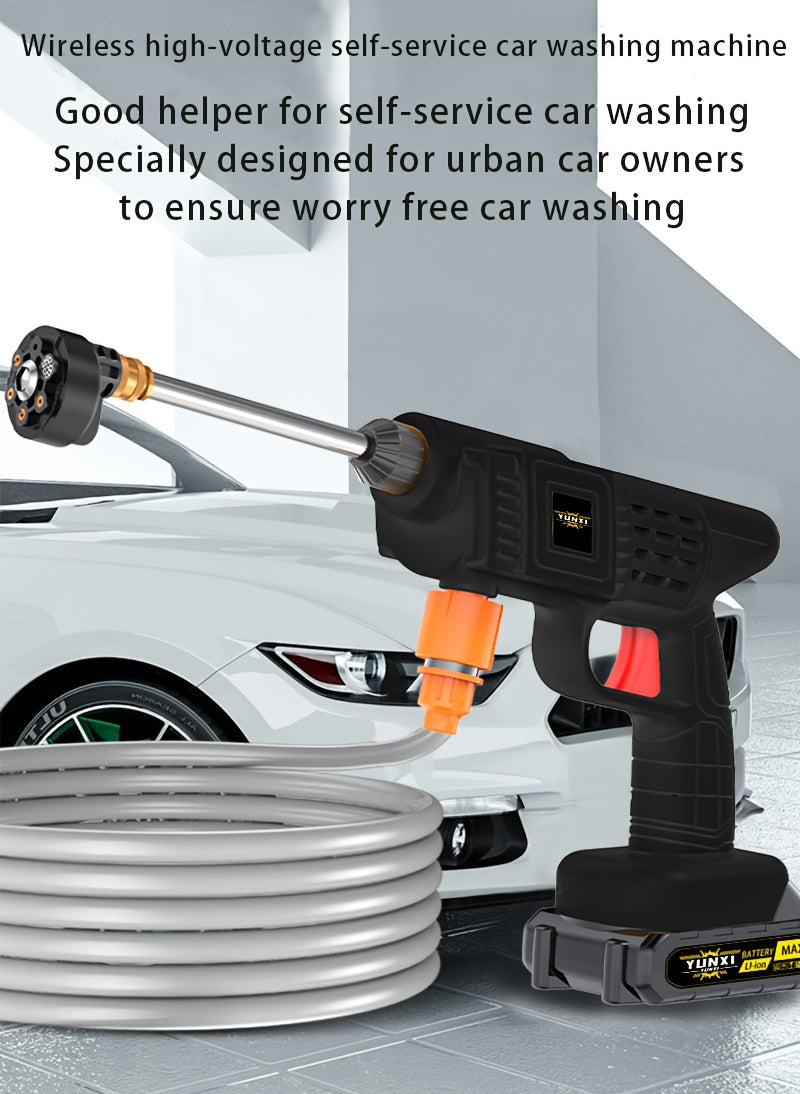 Portable Electric High-Cordless Pressure Washing Machine Gun, Pressure Washer Plug-in with Heavy-Duty Spray Gun, Compatible with Car Driveway - Heavy-Duty Pressure Washer for Outdoor/Car Cleaning, No Tank, for Car Home Garden Cleaning, Christmas Gif